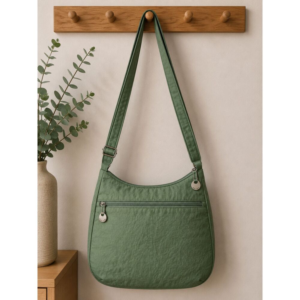 Travelon Olive Green Crossbody Bag Anti Theft Travel Purse Water Resistant New - Picture 2 of 4